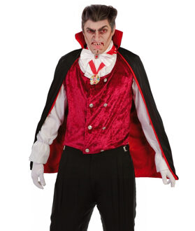 Vampier/Dracula cape - zwart/rood - 90 cm - polyester - voor volwassenen - Halloween