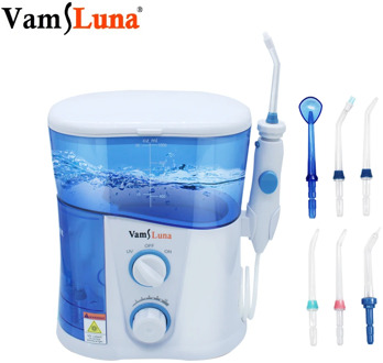 VamsLuna Water Flosser - O.two.O Dental Oral Irrigator Spa With 1000ML Tank And UV Disinfection For 7 Nozzles With Spain Manual