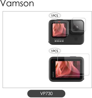 Vamson Voor Gopro Hero 9 Zwart Frame Case Border Beschermhoes Gehard Glas Screen Protector Voor Gopro Accessoires VP661 VP730