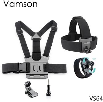 Vamson voor Yi Lite Accessoires Borst Head Strap Belt Head Strap Mount Schroef Wrist Strap voor Gopro Hero 6 5 4 actie Camera VS64