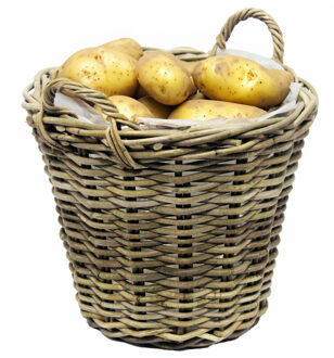 van der Leeden Aardappelmand met hengsels - rotan gevlochten - D35 x H25 cm - aardappel mand