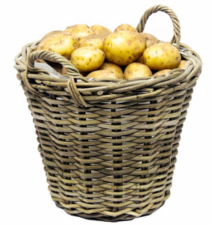 van der Leeden Aardappelmand met hengsels - rotan gevlochten -D42 x H32 cm - aardappel mand