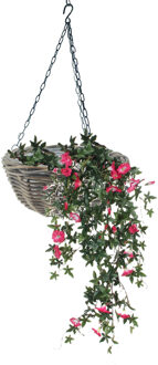 van der Leeden Hanging Basket Rotan Antique Grey D40cm