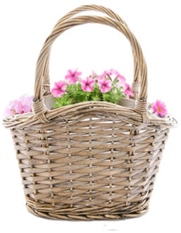 van der Leeden Hengselmand Wilg ? 32 x 18 x 22 cm - handgevlochten - Plantenmand - bloemenmand - mand