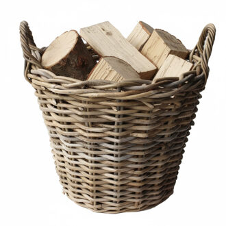 van der Leeden Mand Rotan Antique Grey D45H40CM Grijs
