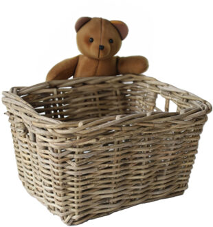 van der Leeden Opbergmand - bruin - 34 x 24 x 20 cm - rotan - gevlochten riet - mand - opbergen