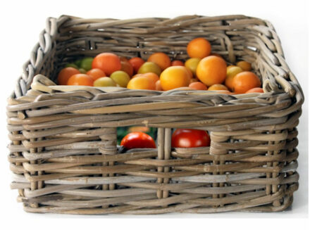 van der Leeden Opbergmand - bruin - 45 x 36 x 15 cm - rotan - gevlochten riet - mand - opbergen