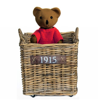 van der Leeden Opbergmand - op wieltjes - bruin - 50 x 50 x 45 cm - rotan - gevlochten riet - mand