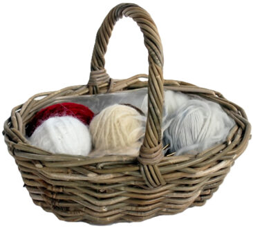 van der Leeden Picknickmand Rotan Grijs 36x28h14