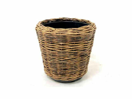 van der Leeden Planten/bloemen mand - rond - rotan - gevlochten riet - D44 x H43 cm - drypot