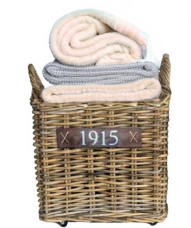 van der Leeden Rotan Bak Op Wieltjes - (L)40 X (B)40 X (H)42 Cm