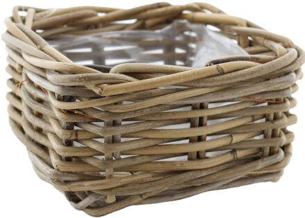 van der Leeden VD Leeden Opbergmand - bruin 20 x 20 x 10 cm - rotan - gevlochten riet - mand - opbergen