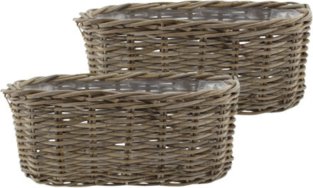 van der Leeden VD Leeden Opbergmand Klassiek - 2x - bruin - rechthoek?- 50 x 20 x 20 cm - rotan - gevlochten riet