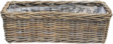 van der Leeden VD Leeden Opbergmand Klassiek - bruin - rechthoek?- 60 x 23 x 20 cm - rotan - gevlochten riet