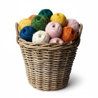 van der Leeden VD Leeden Opbergmand Klassiek - bruin - rond - 25 x 19 cm - rotan - gevlochten riet