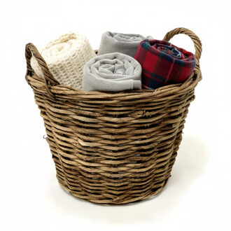 van der Leeden VD Leeden Opbergmand Twijg - bruin - rond - 35 x 25 cm - gevlochten twijg