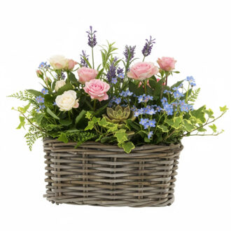 van der Leeden VD Leeden Plantenmand Klassiek - bruin - rechthoek - 30 x 15 x 15 cm - rotan - gevlochten riet