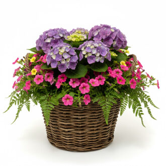 van der Leeden VD Leeden Plantenmand Twijg - rond - bruin - 40 x 30 cm - rotan - gevlochten riet - bloemenmand