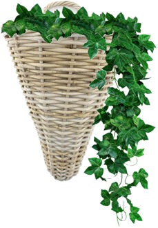 van der Leeden Wandhanger Rotan Grijs 35x30h42cm