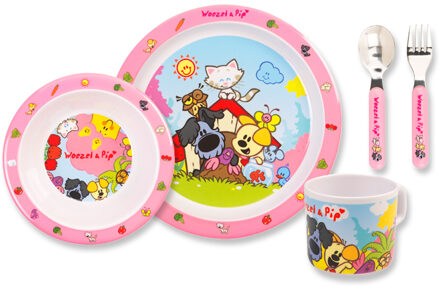 Van der Meulen WOEZEL EN PIP EETSERVIES ROZE