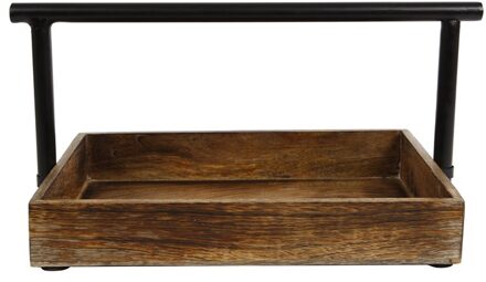 Van Manen Gifts Amsterdam Dienblad Tools 40x26x22cm Hout/staal Naturel/zwart