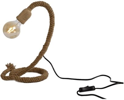 Van Manen Tafellamp Fitting Aan Touw Naturel Natuurlijk Materiaal 18x18x35cm