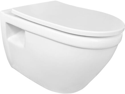 Van Marcke Hangtoilet Flora Wit | Soft-close & Quick Release Toiletzitting | Randloos Toiletpot