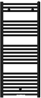 Van Marcke Start Basic handdoekradiator - 115.4x50cm - 506 watt - mat zwart BSL050BK1VM06NNN Zwart mat
