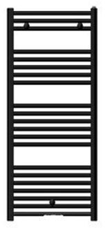 Van Marcke Start Basic handdoekradiator - 115.4x50cm - 506 watt - mat zwart BSL050BK1VM06NNN Zwart mat