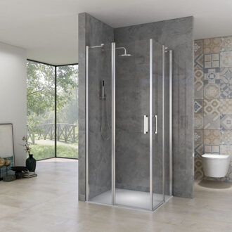 van Rijn Douchecabine Van Rijn ST02 Hoekinstap 100x100x200 cm 6 mm Chroom