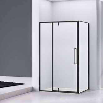 van Rijn Douchecabine Van Rijn ST04 Hoekcabine 6 mm Helder Glas incl. Glasbehandeling Omkeerbaar 120x100x200 cm Mat Zwart