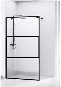 van Rijn Douchewand Van Rijn ST04 Helder Glas 8 mm Aluminium Profiel Zwart 110x200 cm