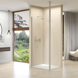 van Rijn Inloopdouche Van Rijn ST01 Met RVS Staander 50 mm 104x200 cm Helder Glas 8 mm