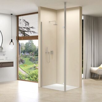 van Rijn Inloopdouche Van Rijn ST01 Met RVS Staander 50 mm 114x200 cm Helder Glas 8 mm van Rijn