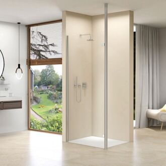 van Rijn Inloopdouche Van Rijn ST01 Met RVS Staander 50 mm 46x200 cm Helder Glas 8 mm