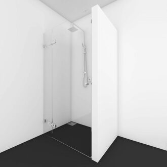 van Rijn Nisdeur Met Vast Deel incl. Stabilisatie Van Rijn Products 8mm Helder Glas HxB Max 200x140-180 cm Ronde knop