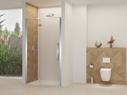 van Rijn Nisdeur Van Rijn Products ST07 Aan Vast Deel 120x200 cm 8 mm Helder Glas Incl. Beslag, Greep en Stabilisatiestang Chroom