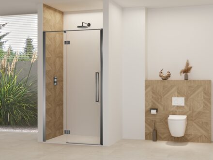 van Rijn Nisdeur Van Rijn Products ST07 Aan Vast Deel 140x200 cm 8 mm Helder Glas Incl. Beslag, Greep en Stabilisatiestang Geborsteld Gunmetal