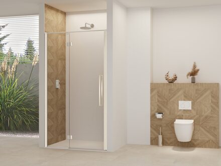 van Rijn Nisdeur Van Rijn Products ST07 Aan Vast Deel 140x200 cm 8 mm Helder Glas Incl. Beslag, Greep en Stabilisatiestang Geborsteld RVS