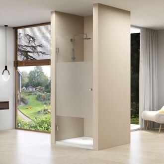 van Rijn Nisdeur Van Rijn ST01 Profielloos 90x200 cm Met Satijnbaan 8 mm Chroom