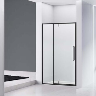 van Rijn Nisdeur Van Rijn ST04 120x200 cm Helder Glas met Vaste Wand Omkeerbaar incl. Glasbehandeling Mat Zwart