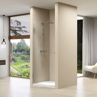 van Rijn Products ST01 Los Glas Nisdeur - 90x200cm - helder Clearglas - dikte 8mm ST0110090LG Chroom