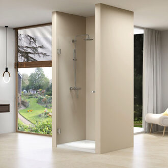 van Rijn Products ST01 Los Glas Nisdeur - 90x200cm - helder Clearglas - dikte 8mm ST0110090LG Chroom