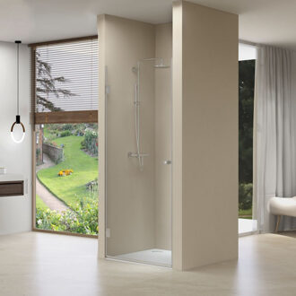 van Rijn Products ST01 Nisdeur - 100x200cm - helder clearglas - dikte 8mm - incl. dichtingen - zwart ST01LP100100ZW