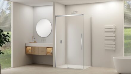 van Rijn Zijwand Van Rijn Products ST09 tbv Hoekcabine 120x200 cm 8 mm Helder Glas Incl. Beslag Chroom