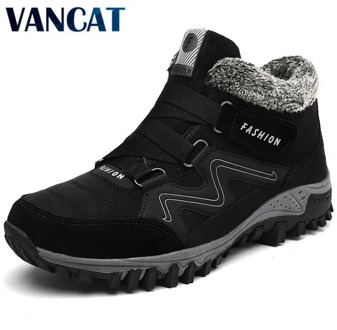 VANCAT Men Boots Winter With Fur 2019 Warm Snow Boots Men Winter Boots Work Shoes Men Footwear Fashion Rubber Ankle Shoes 39-46