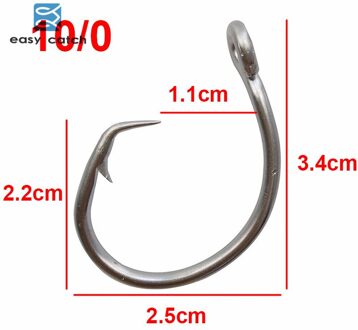 Vangen 50 stks 39960 Rvs Wit Offset Tonijn Cirkel Aas Vissen Haak Maat 8/0 9/0 10/0 11/0 12/0 13/0 14/0 15/0 10 0