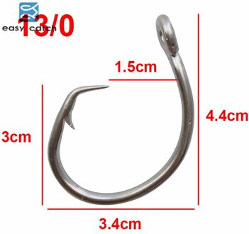 Vangen 50 stks 39960 Rvs Wit Offset Tonijn Cirkel Aas Vissen Haak Maat 8/0 9/0 10/0 11/0 12/0 13/0 14/0 15/0 13 0