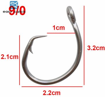 Vangen 50 stks 39960 Rvs Wit Offset Tonijn Cirkel Aas Vissen Haak Maat 8/0 9/0 10/0 11/0 12/0 13/0 14/0 15/0 9 0