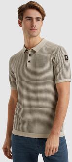 Vanguard Knitted Poloshirt Print Beige - XL,XXL